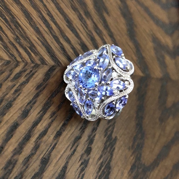 💍Host Pick💍Tanzanite & Diamond & silver ring, see appraisal - Picture 3 of 5